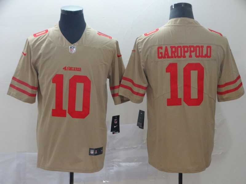 Nike 49ers 10 Jimmy Garoppolo Gold Inverted Legend Limited Jersey,We sell and wholesale Nike 49ers 10 Jimmy Garoppolo Gold Inverted Legend Limited Jersey on line form chian!
